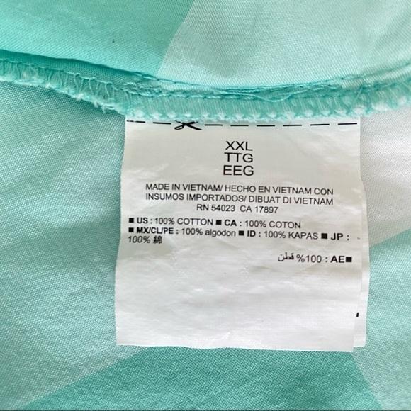 𝅺Old Navy Cropped Peplum Top Green & White Plaid Size XXL - Picture 4 of 6